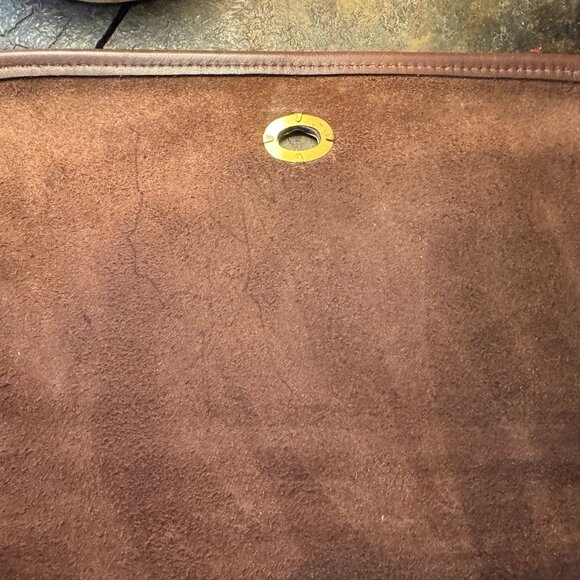 Vintage Coach Brown Leather Turnlock Flap Crossbody Bag USA Hangtag 9655 - Picture 11 of 16